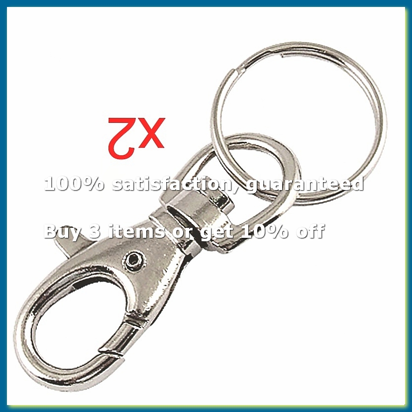Lobster Clasp Silver - Silberfarbener Metall-Karabinerhaken Schlüsselanhänger 2 Stück-A62I