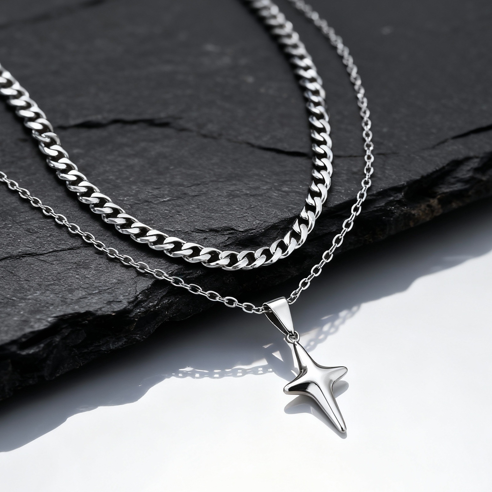 Einfache, trendige Stern-Halsk – Lobster Clasp Silver Bewertung und Preis